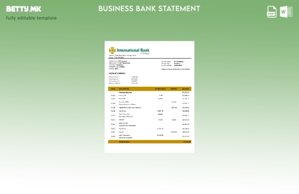 Модерен стил, шаблон за деловни изводи од американската меѓународна банка на Чик